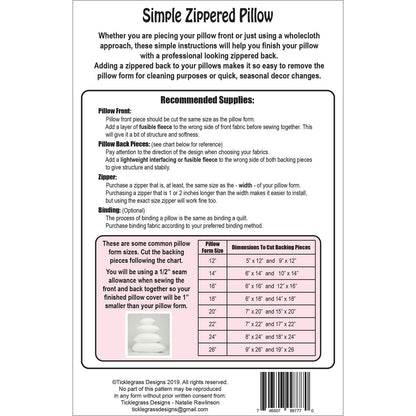 Simple Zippered Pillow Fabric Kit - WWSH