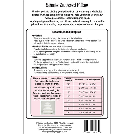 Simple Zippered Pillow