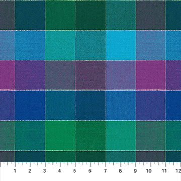 Color swatch with a grid of blue, green, and purple squares.