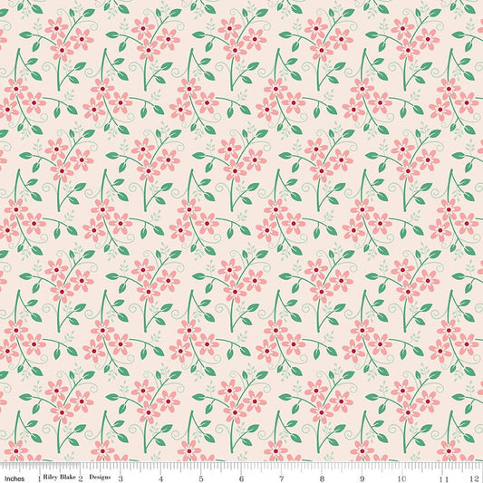 108"Wideback Berry & Sage - Bouquet - Latte