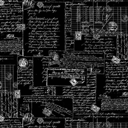 108" Wideback - Caligraphy Black