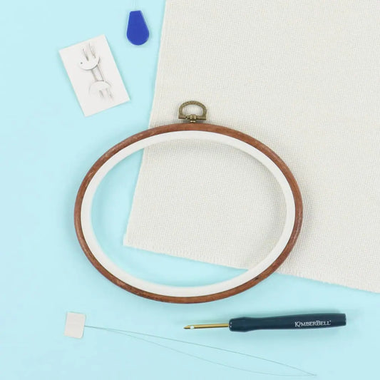7.5" Oval Hoop Punch Needle Kit- Blank