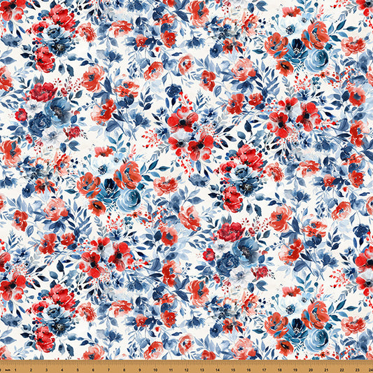 Red Truck Road Trip - Floral - White
