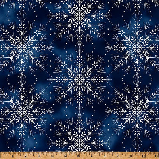 Midnight Perch - Lg Snowflakes - Midnight Silver