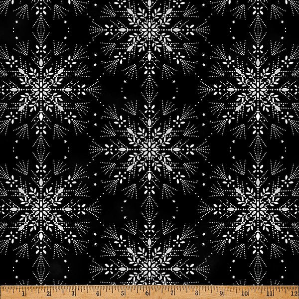 Midnight Perch - Lg Snowflakes - Onyx Silver