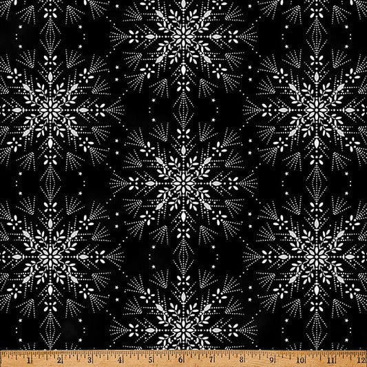 Midnight Perch - Lg Snowflakes - Onyx Silver