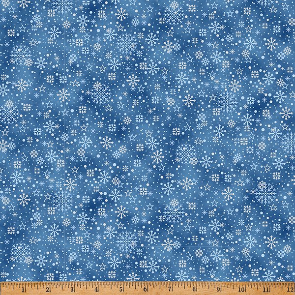 Midnight Perch - Sm Snowflakes - Navy Silver