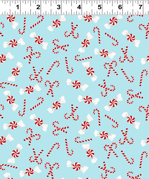 Santa Paws - Candy Canes - Light Blue