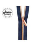 #5 Zippers by the Yard Navy Tape Copper Teeth