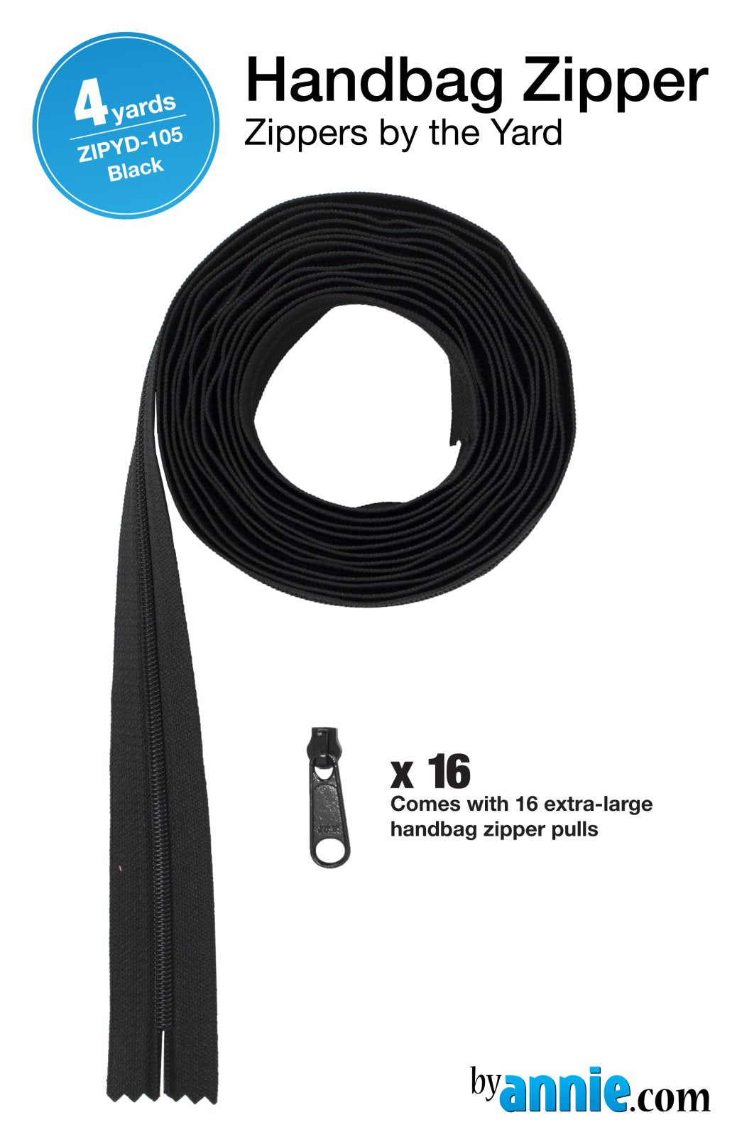 Zippers by the Yard - Black - 4 yards