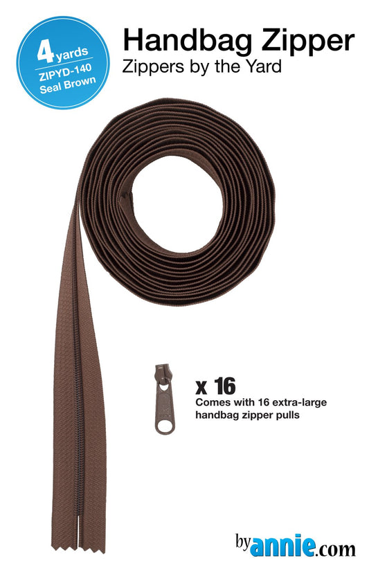 Zippers by the Yard - Seal Brown - 4 yards