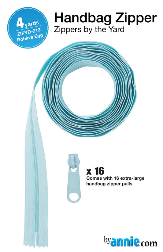 Zippers by the Yard - Robin Egg - 4 yards - Discontinued