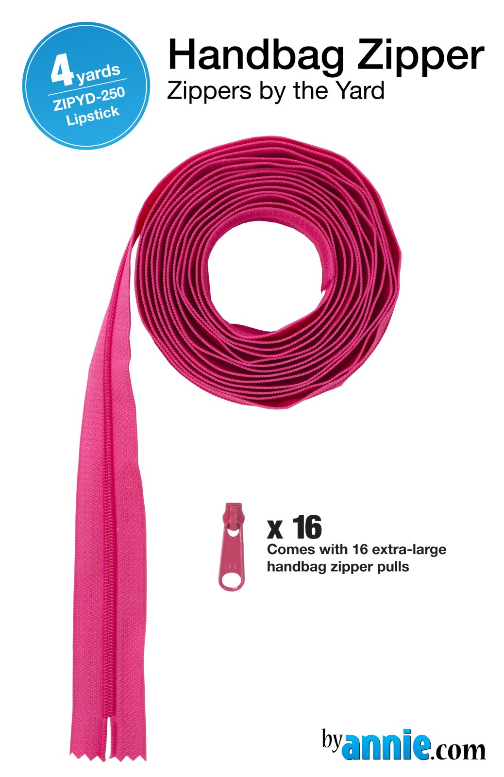 Zippers by the Yard - Lipstick - 4 yards