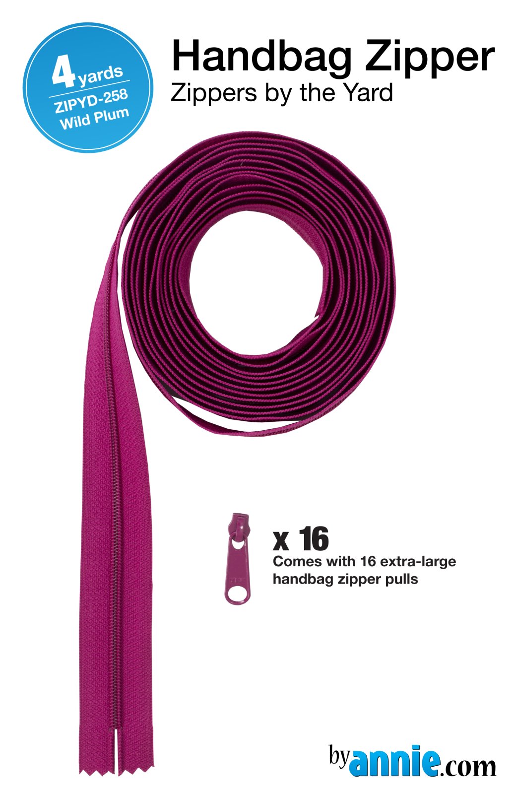 Zippers by the Yard - Wild Plum - 4 yards