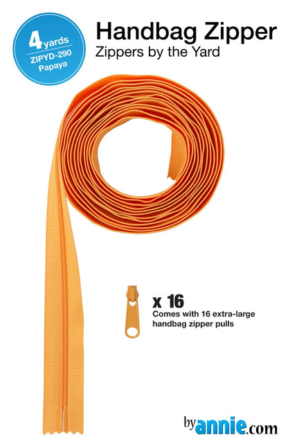 Zippers by the Yard - Papaya - 4 yds