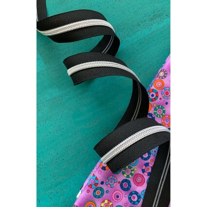 Zipper Tape with Nickel Teeth - Black
