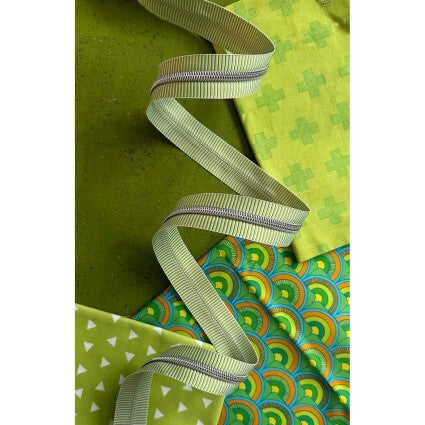 Zipper Tape with Nickel Teeth - Lime Green