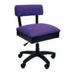 Purple office chair with black base on a white background