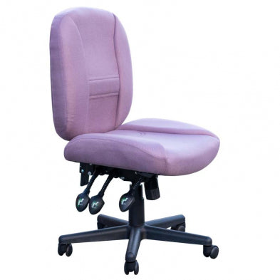 Purple office chair on a white background