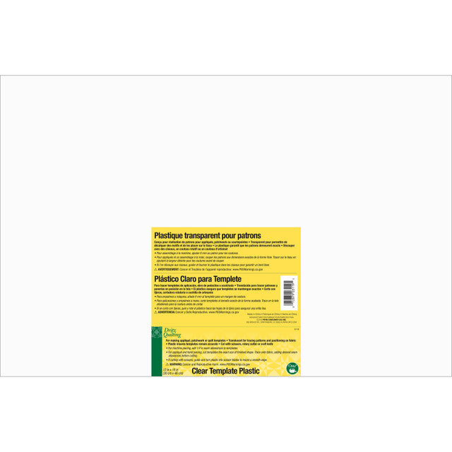 Template Plastic Clear 12"x18"