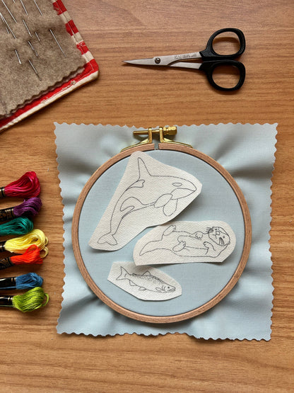 PNW Animal Embroidery Patterns- Stick and Stitch Nature Desi