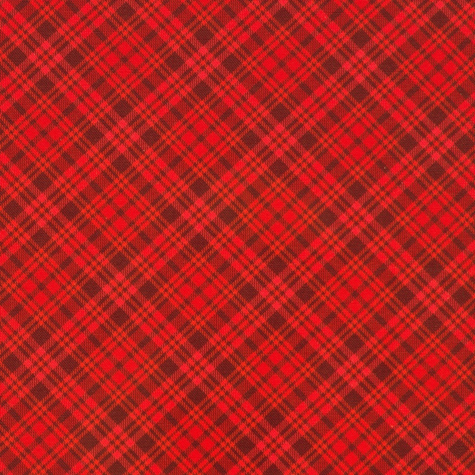 Red  plaid fabric pattern filling the frame.