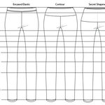 Line drawings comparing the Foxglove Leggings rises and lengths across multiple waistband styles