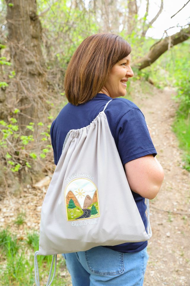 Canvas Cinch Backpack - Light Grey