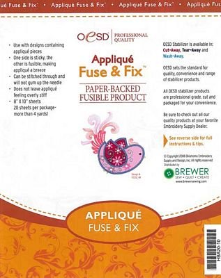 Applique Fuse and Fix - 8"x11" sheets - 20pk