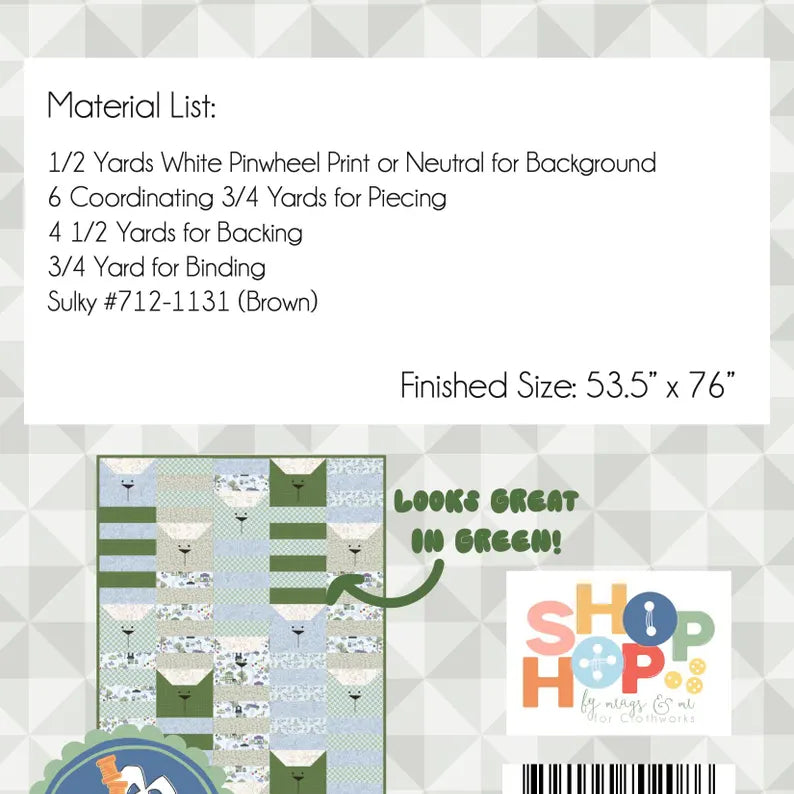 Shop Hop - Flat Cat - Quilt Pattern