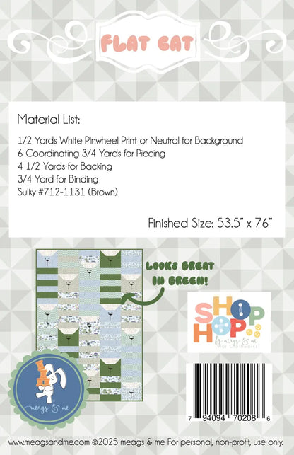 Shop Hop - Flat Cat - Quilt Pattern