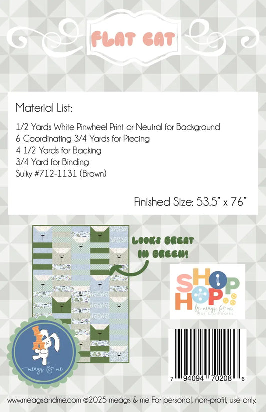 Shop Hop - Flat Cat - Quilt Pattern