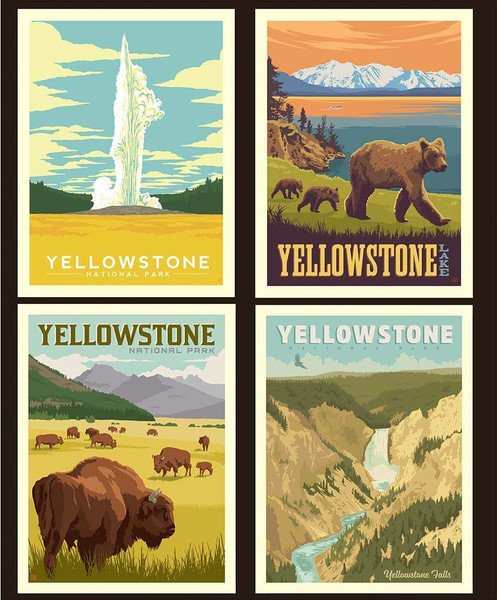 National Parks - Pillow Panel - Yellowstone