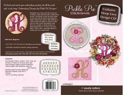 Pickle Pie Lovely Letters Hoop Envy CD