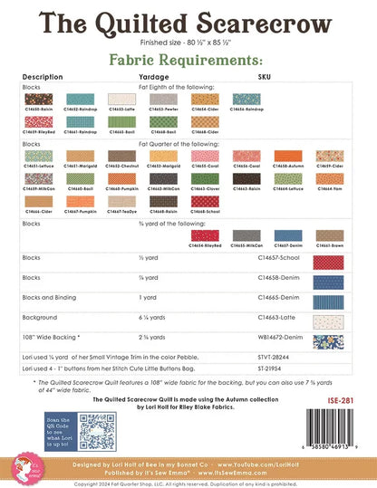 The Quilted Scarecrow Quilt Pattern