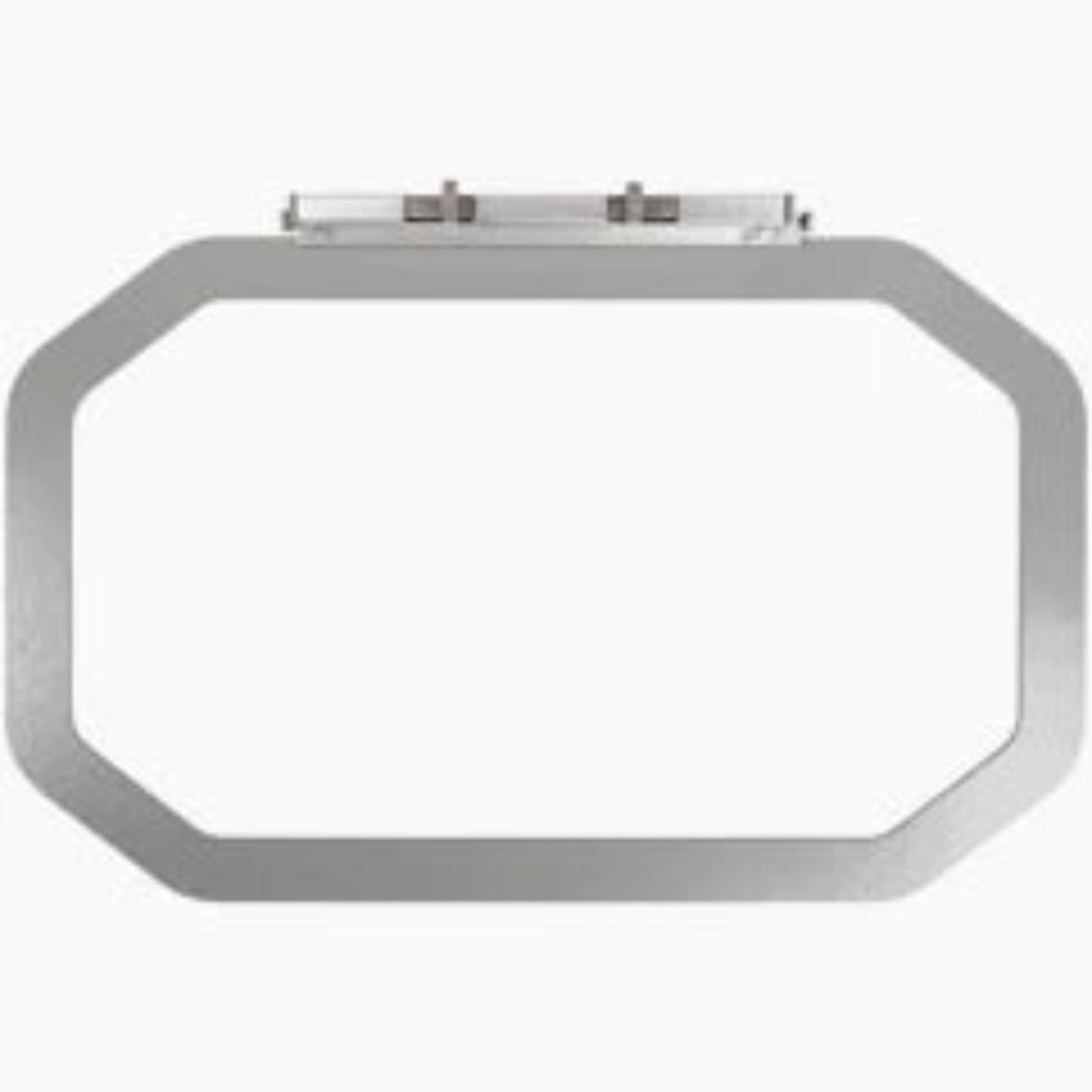A silver metallic octagonal frame or bezel with a mounting tab at the top, shown on a plain white background.