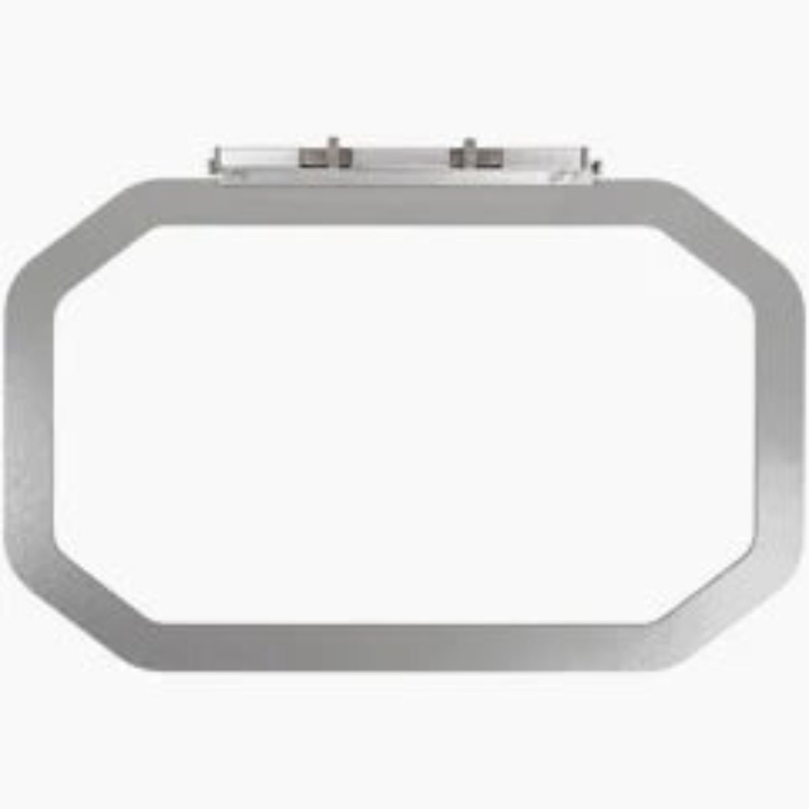 A silver metallic octagonal frame or bezel with a mounting tab at the top, shown on a plain white background.