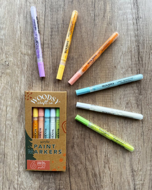 Acrylic Paint Markers Set 6pc - Pastel