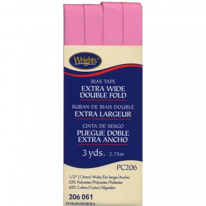 Bias Tape X Wide Double Fold Pink