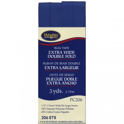 Bias Tape X Wide Double Fold Yale Blue