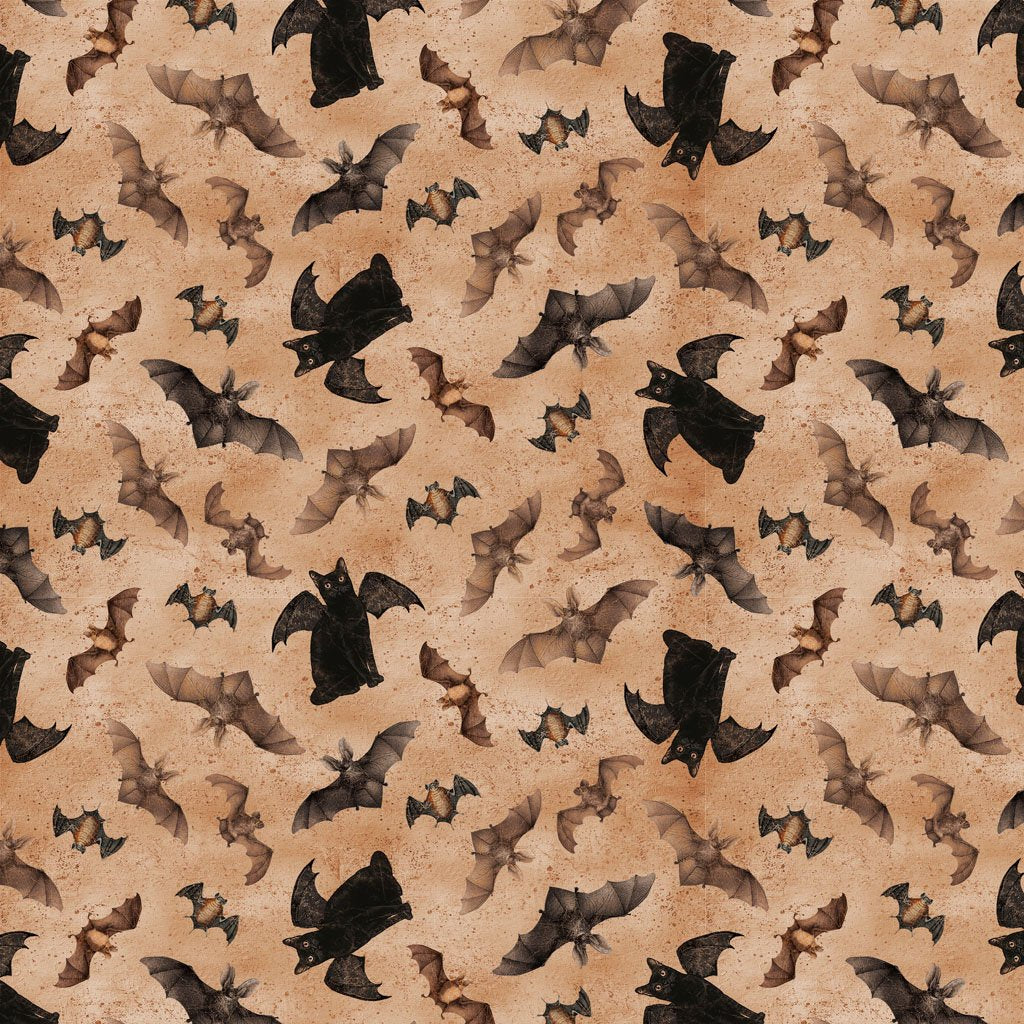 Gothic Halloween - Bats & Cats - Rust