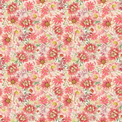 Hummingbird Days - Packed Floral - Coral