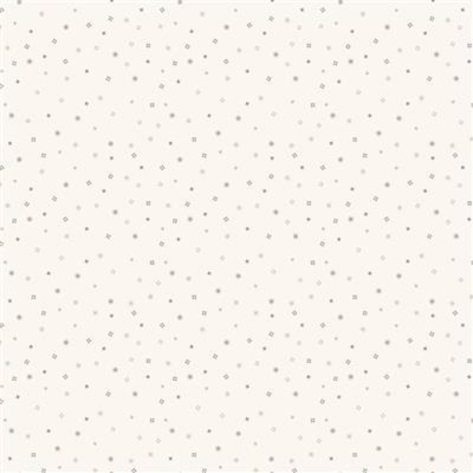 A repeating pattern of tiny gray dots and small geometric shapes scattered across a warm off-white background.