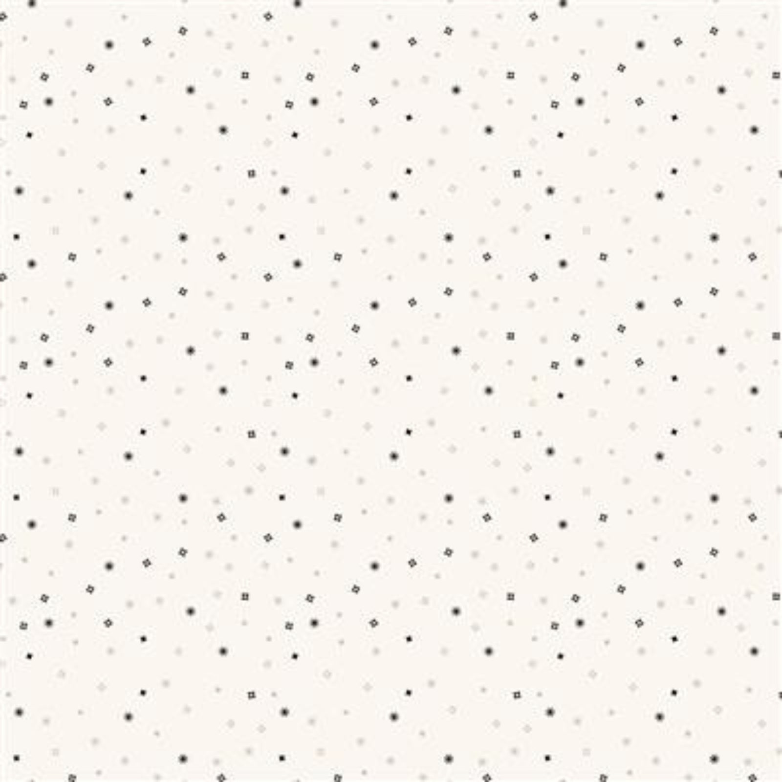 A repeating pattern of tiny black and gray dots and small diamond-like marks on a warm off-white background.