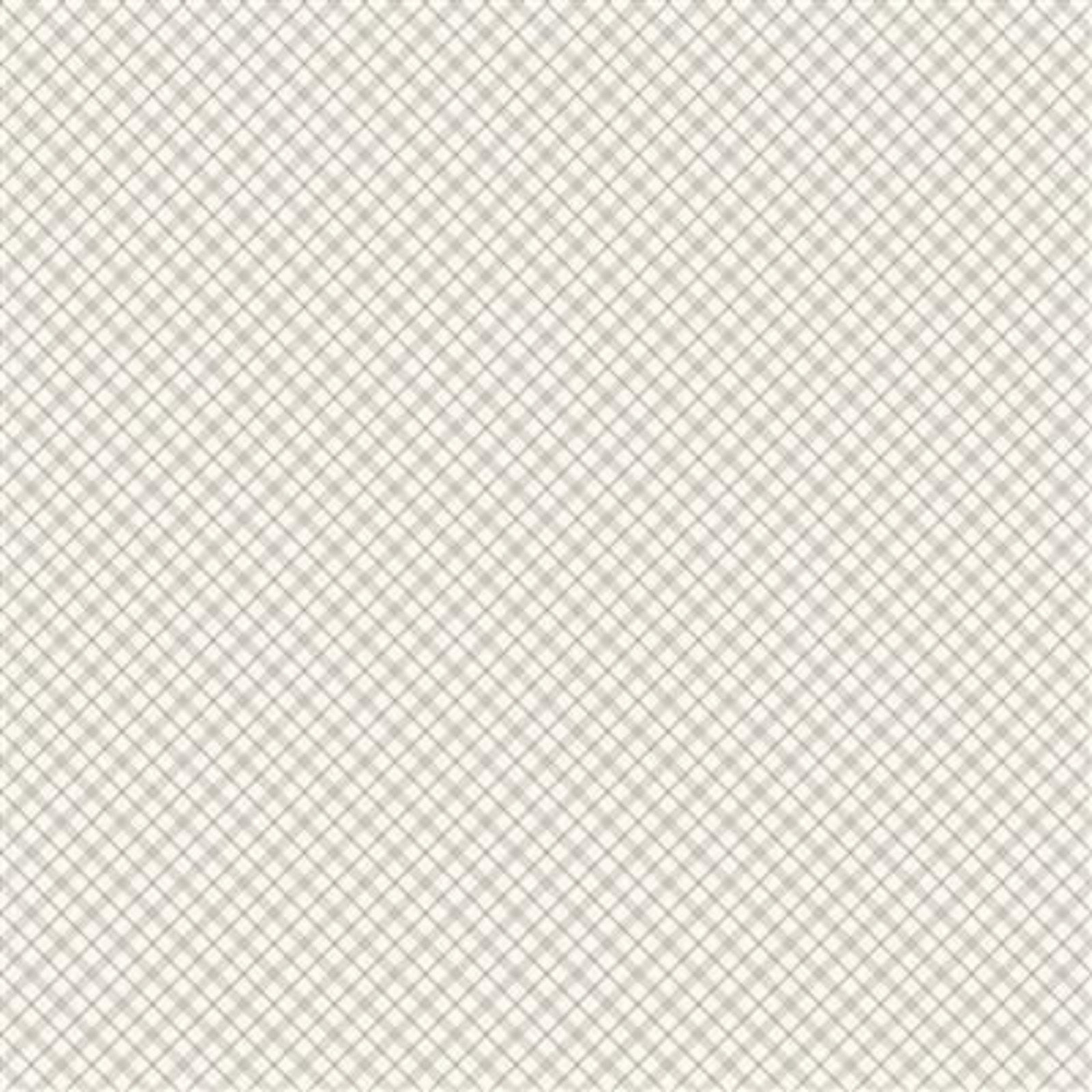 A close-up of a repeating diagonal grid or plaid pattern in light beige and off-white, filling the entire frame.